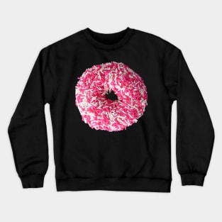 Cute Donut With Pink and White Sprinkles Pattern Crewneck Sweatshirt